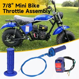 HIAORS 7/8" Mini Bike Throttle Cable Handle Grips Assembly Kit Compatible with Coleman CT200U BT200X CC100X Predator 212cc Baja Warrior MB200 MB165 Motovox CRF50 SSR Apollo Pit Dirt Bike Parts (Blue)