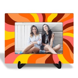 ltazhyi Colorful Wooden Picture Frame with Stand Gift for Boys Girls Women Men Daughter Son, Shelf Home Desk Decor Photo Frame Tabletop Display 4x6 Vertical & Horizontal -05