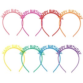 Samcos Happy Birthday Headband Set of 8 Colors, Decoration, Colorful Birthday Surprise, Women, Girls, Birthday