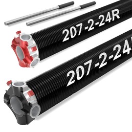 LAJIAOZ Garage Door Torsion Springs Set, 2-Inch Diameter – Heavy Duty Replacement, Includes Non-Slip Winding Bars, Corro-sion Resistant Coating, 1 Pair, 0.207 X 2" X 24"