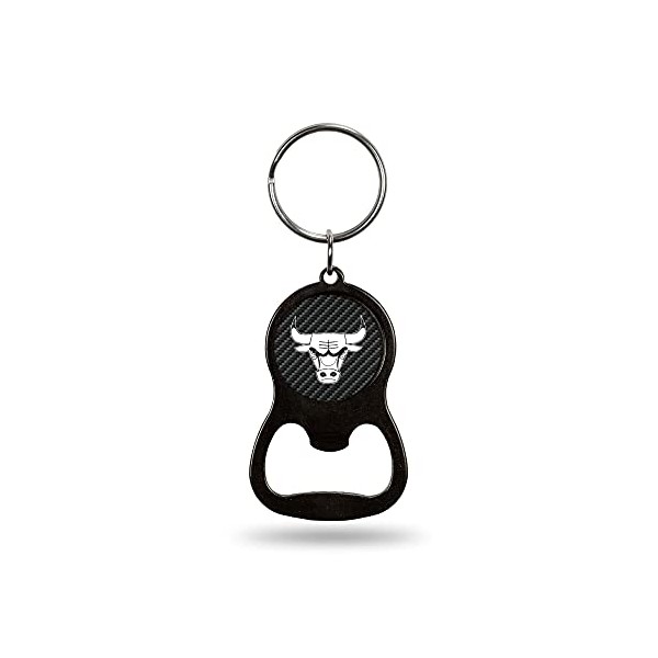 Bulls - Carbon Fiber Design - Colored Bottle Opener Keychain
