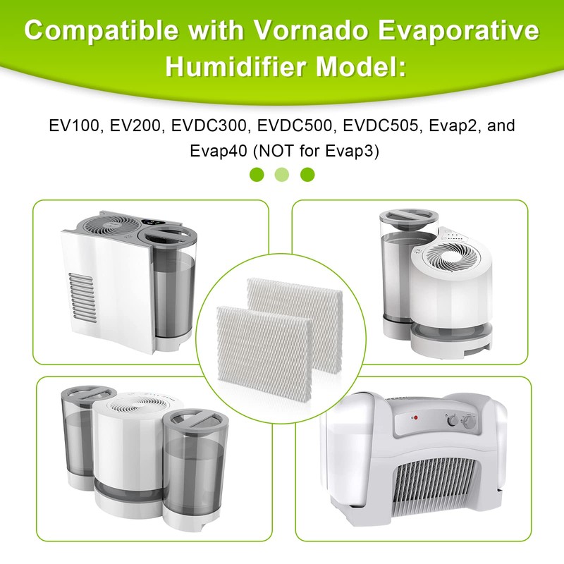 MD1-0034 Humidifier Replacement Filters Wick -Compatible with Vornado Evaporative Humidifier
