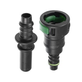 A ABSOPRO Car Fuel Line Hose Quick Release Connector Kit Straight 11.8mm SAE to 5/16" 8mm Disconnect Hose Plastic Green