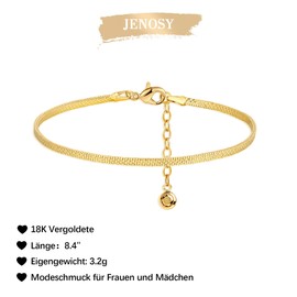 Jenosy 14K Gold-Plated Bracelet Women's Gold, Stainless Steel