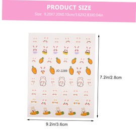Healeved 10sheets Easter Bunny Nail Decals Cute Nail Art Stickers for Boys and Girls and Adults for Home Use
