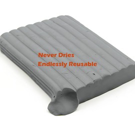 ReArt Non-Drying Oil-Based Modeling Clay 2.6 Pounds, Non Hardening Reusable Non Toxic No Bake Professional Oil Base Sculpting Clay (Gray)