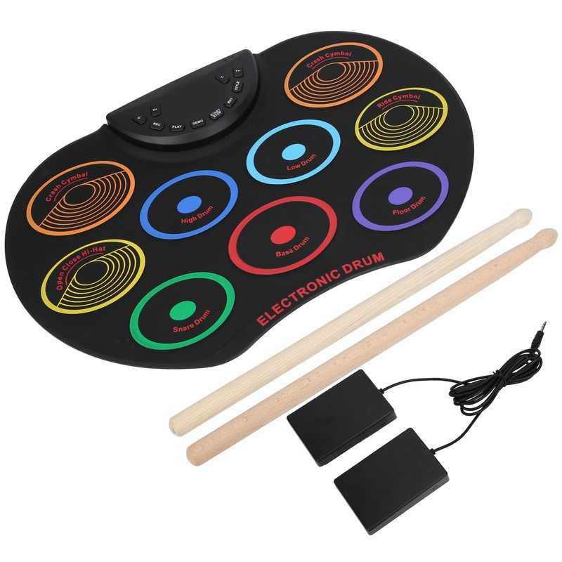 Electronic Drum Pad Portable Colored Hand Rolled Adult Beginner Percussion