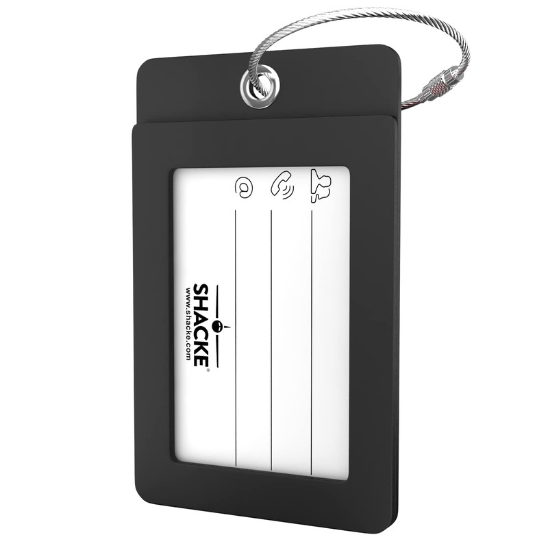 Shacke Luggage Tag Initial - Fully Bendable Tag w/Stainless Steel