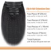 Pobokix Kinky Straight Clip in Hair Extensions Real Human Hair