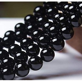 [ABCgems] Russian Blackest-Black Jet Stone AKA Fossilized Wood/Lignite Coal (Mohs Hardness 3-4, Slightly Harder Than Amber) 6mm Smooth Round Natural Semi-Precious Gemstone Healing Energy Beads