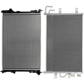 AZHZ 3942 Condenser and 13195 Radiator Aluminum Core Cooling Radiator for Ford Flex 2010-2012 for Lincoln MKT 2010-2012