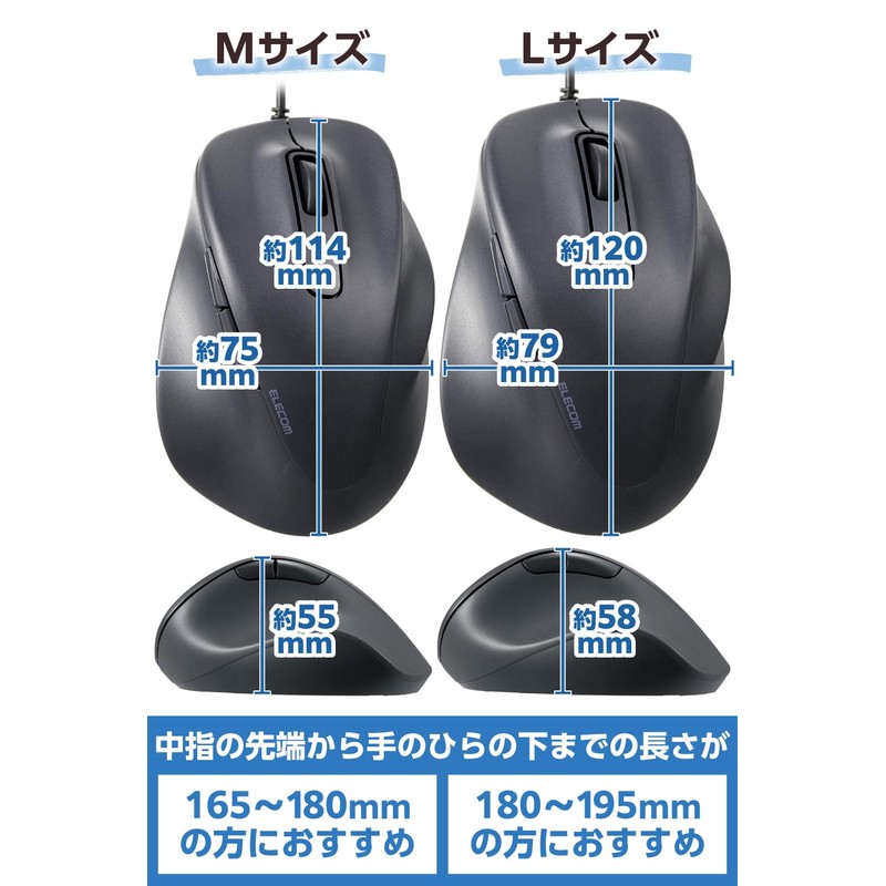 Elecom EX-G M-XGM30UBSKABK Wired Mouse, Quiet, 5 Buttons, AskDoctors Evaluation