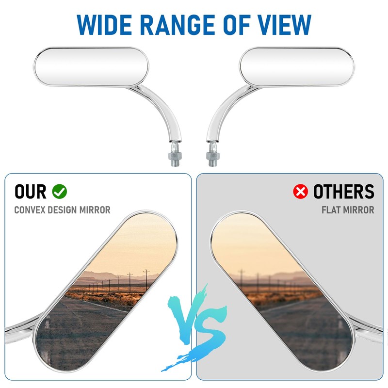 Universal Motorcycle Mini Mirrors for Handlebars Compatible with Honda Suzuki