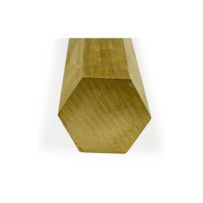 360 Brass Hex Bar, Unpolished (Mill) Finish, H02 Temper, ASTM