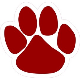 StickerTalk Paw Print Vinyl Mascot Sticker, 4.75 inches by 5 inches