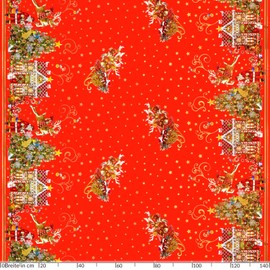 ANRO Oilcloth Tablecloth Oilcloth Tablecloth Christmas Santa Claus Red Stars Round 140 cm