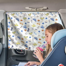 Aufisi Sun Protection Car Baby Pack of 2 63 x 49 cm Sun Visor Car Side Window with 2 Suction Cups, Suitable for Family Travel, Pattern 4