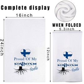 G2TUP Finland Kitchen Towels Finnish Dish Towels Finland Flag Towels Proud of My Finnish Roots Gifts (Proud of CA)