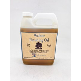 Chalk Mountain Brushes Walnut Oil Wood Finisher, Restorer and Sealer. Food Safe Preserve & Beautify Finished & Unfinished Wood (8oz)