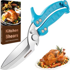 Heavy Duty Poultry Shears,Kitchen Shears for food Heavy Duty,Kitchen Scissors All Purpose,Rigid Bones,Chicken,Fish,Meat,Easily Separable for Thorough Cleaning,Dishwasher Safe（BLUE）