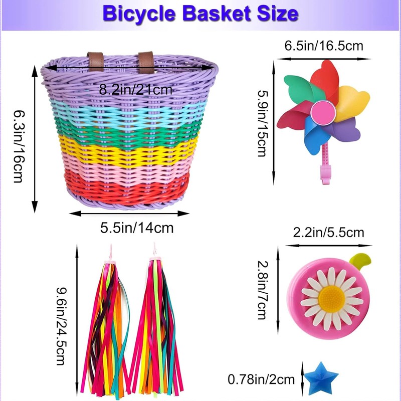 Boltigen Cesta de bicicleta para niñas cesta de bicicleta delantera
