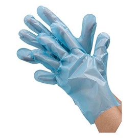 Kawanishi Industry #2018 Polyethylene Gloves, Embossing, Economy, 100 Pieces, Blue, M