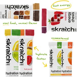 Skratch Labs Skratch Labs Super High-Carb Hydration Powder | Carbohydrate Powder with Cluster Dextrin and Electrolytes + Sample Pack - Hydration Drink Mix, Everyday Electrolyte Drink Mix, Energy Chews, Energy Bar
