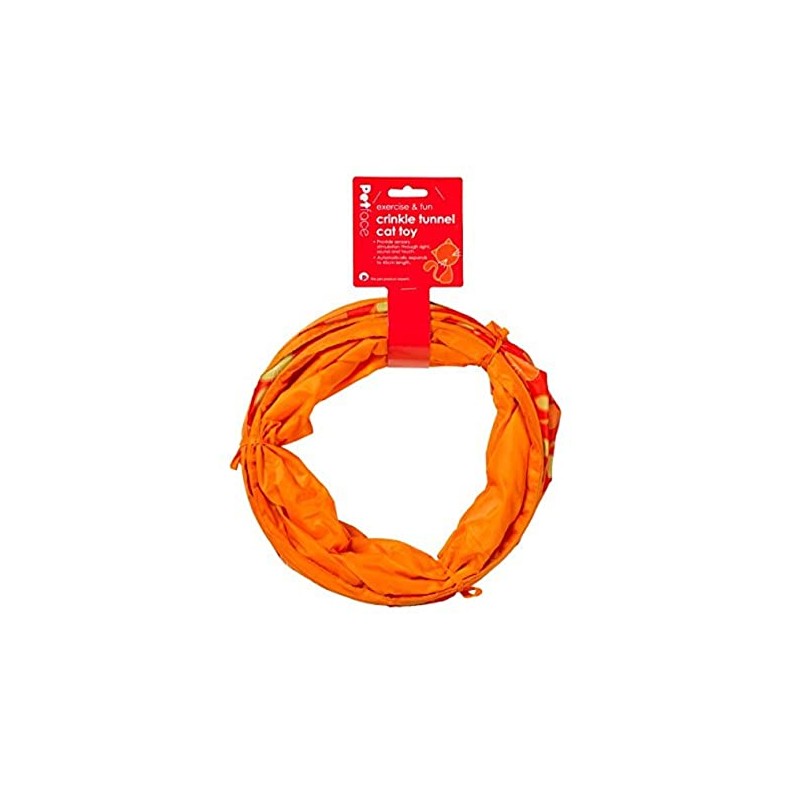 Catkins by Petface Cat Crinkle Tunnel Cat Toy, Orange