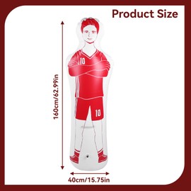 40 x 160 cm / 15.75 x 62.99 inches, inflatable football doll, goalkeeper doll, free kick defender, football training doll (red)