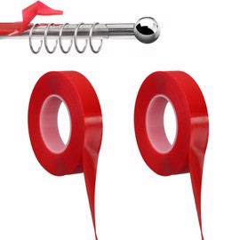 panthra 32.8 Feet Curtain Rod Tape Glide Clear, 2Pcs Glide Tape for Curtain Rods, Smooth and Silent, Not Easy to Deform or Damage, for Sliding Shower and Curtain Rings