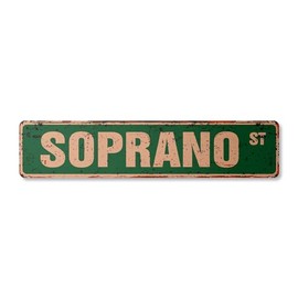 Soprano Vintage Plastic Street Sign Tony Mob Mafia Gangster Singer | Indoor/Outdoor | 30" Wide