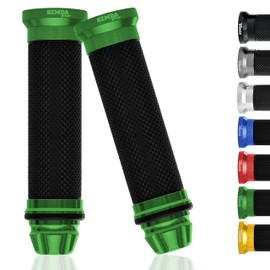 Universal Motorcycle Handlebar Grips 22 mm - 24 mm Non-Slip Motorcycle Grips for Scooters Mopeds Rubber Grips Made of CNC Aluminium - Premium Design