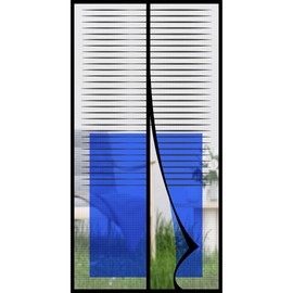 Mdavo Magnetic Screen Door，Screen Door Mesh，Keep Bugs Out, Heavy-Duty Mesh Curtain,Pet and Kid Friendly, Works with Front Doors, Sliding Doors（36x82 Inch, Blue-line
