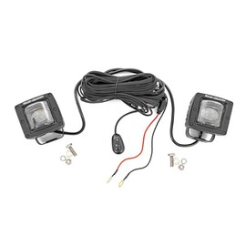 Rough Country 2" Square SAE LED Fog Lights | 2400 Lumens | Pair | Yellow- 70907A