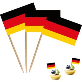 Germany Toothpick Flag German Small Mini Cocktail Fruit Cupcakes Toppers Food Stick Flags Decorations,100 Pack