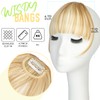 FELENDY Clip in Bangs Light Blonde Mix Bleach Blonde Fake