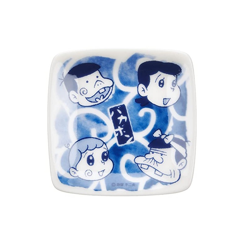 Fujio Akatsuka 904504 Bakabon Family Petite Square Small Plate, 2.2