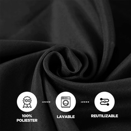uunida Manteles para Mesa Rectangular de Banquetes y Eventos - Ideal para Mesa de Dulces - Mantel para Fiestas - Varios Colores - Fácil de Lavar (Rectangular 300x150cm - Negro)