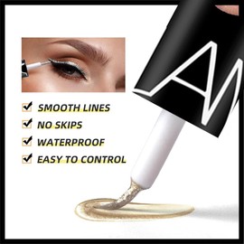 Liquid Eyeliner Glitter Eye Liners Kit,Shiny Diamond-Shape Waterproof Eyeliner Pigment Colorful Eye Shadow Quick Dry Shimmer Silver Gold Beauty Cosmetics Makeup For Women(5Colors)