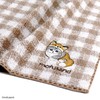 mofusand 43-0120080 Gingham Stitch Towel Handkerchief, Beige, Cat Checker, Cute,