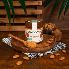 MAAMA, Crema Spalmabile alla Mandorla (74%) 3 Ingredienti Bio, Vegan, Senza Additivi e Senza Glutine - 1 vasetto da 200g