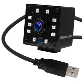 ELP 1080P Night Vision USB Camera with Wide Angle Fisheye Lens for Computer 2mp Mini IR Infrared Webcam UVC USB2.0 High Speed 100fps Industrial PC Camera Home Surveillance CCTV USB with Camera