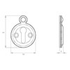 Victorian Keyhole Covered Escutcheon for Front Doors 35mm Black| Pack