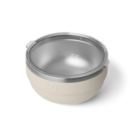 YETI Rambler Bowls, Vacuum Insulated, Stackable and Nestable Stainless Steel Bowl with Lid, 2 Quart, Cape Taupe