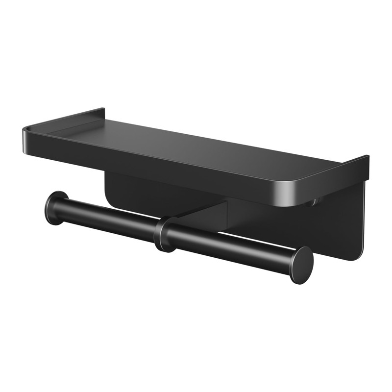 Double Toilet Paper Holder with Shelf, Commercial Toilet Paper Towel