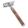 Double Edge Safety Razor Men Travel Portable Zinc Alloy Bamboo