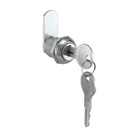 Prime-Line U 9941KA Diecast Keyed Alike Drawer and Cabinet Lock, 3 Cams, Trim Collar, 2 Washers, 2 Keys and Fasteners, 5/8” Length for 5/16” Max Panel Thickness, Stainless Steel (Set of 1)