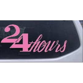 Rad Dezigns 24 Hours Store Window Sign Business Car Window Wall Laptop Decal Sticker - Pink 22in X 9.2in