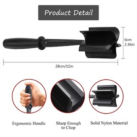 Meat Chopper, with 5 Blades, Multifunctional Heat Resistant Nylon Meat Chopper Tool, Hamburger Chopper, Ground Beef, Turkey, Potato, Masher and Smasher for Kitchen (Black)