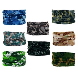 SMEHCF 8 multi-purpose headscarves for women and men, 8 Digital Forest Sky Desert Air Force Camo